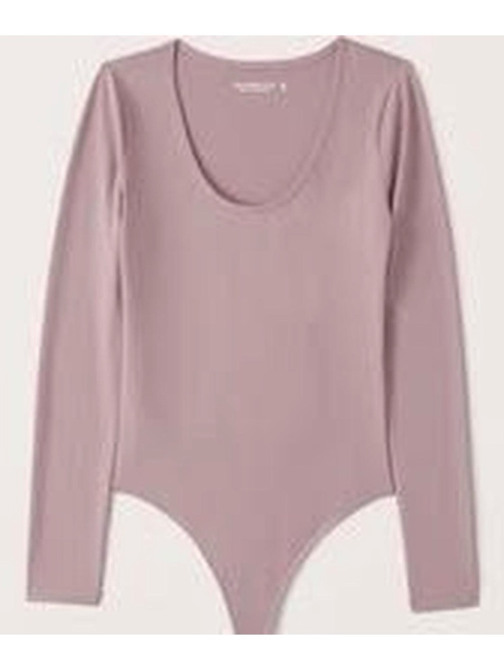 Abercrombie Long-Sleeve Scoop Neck Bodysuit in Mauve Pink